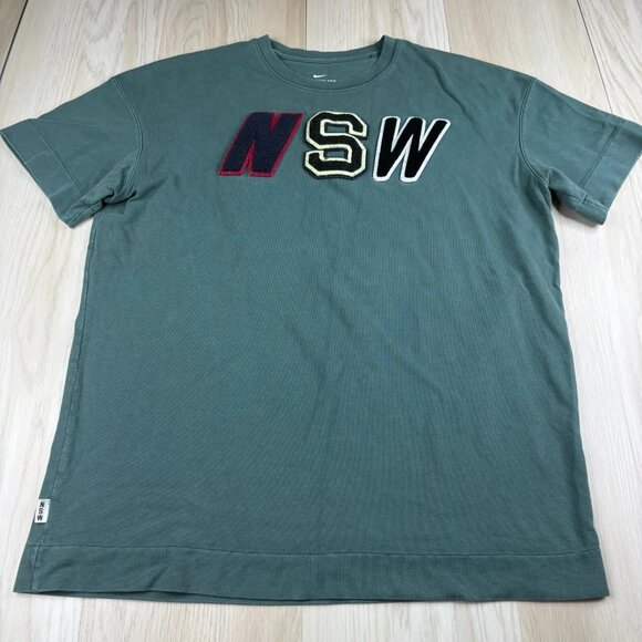 Nike Mens Green Short Sleeve Crew Neck Performance NSW The Nike Tee Size XL - Picture 1 of 12